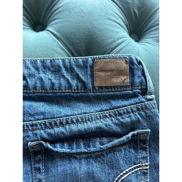 American Eagle Shorts Next Level Stretch Denim Cut Off Shorts with Lace Pocket 4 - Picture 4 of 9